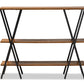 baxton studio norton rustic and industrial walnut brown finished wood and black finished metal console table | Modish Furniture Store-3