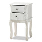 baxton studio sophia classic and traditional french white finished wood 2 drawer nightstand | Modish Furniture Store-3