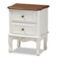 baxton studio darlene classic and traditional french white and cherry brown finished wood 2 drawer nightstand | Modish Furniture Store-2