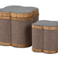 baxton studio marilyn modern and contemporary transitional grey and brown fabric upholstered 2 piece clover shaped storage ottoman set | Modish Furniture Store-2
