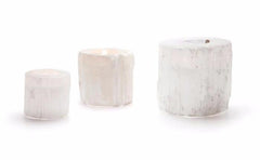 GO Home Round Natural Rock Crystal Votive Candle Holder - Set Of 3