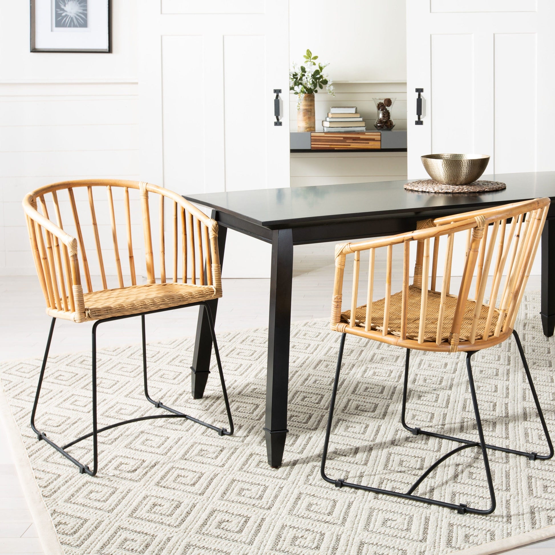 Safavieh Siena Rattan Barrel Dining Chair | Dining Chairs | Modishstore - 2