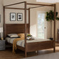 Baxton Studio Veronica Modern and Contemporary Walnut Brown Finished Wood King Size Platform Canopy Bed | Modishstore | Beds