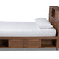 Baxton Studio Riko Modern and Contemporary Transitional Walnut Brown Finished Wood Queen Size Platform Storage Bed | Beds | Modishstore - 4