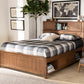 Baxton Studio Riko Modern and Contemporary Transitional Walnut Brown Finished Wood Queen Size Platform Storage Bed | Beds | Modishstore - 2