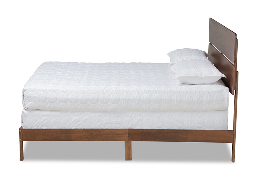 baxton studio anthony modern and contemporary walnut brown finished wood full size panel bed | Modish Furniture Store-3