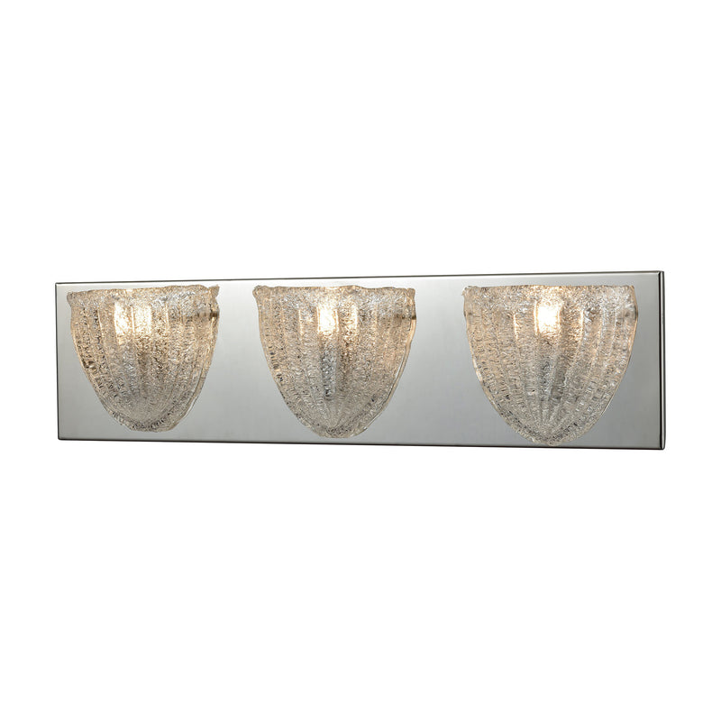 Verannis 3-Light Vanity Sconce in Polished Chrome with Hand-formed Clear Sugar Glass ELK Lighting | Sconces | Modishstore