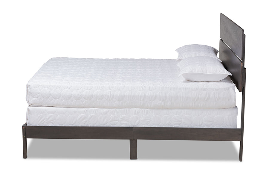 baxton studio anthony modern and contemporary dark grey oak finished wood queen size panel bed | Modish Furniture Store-3