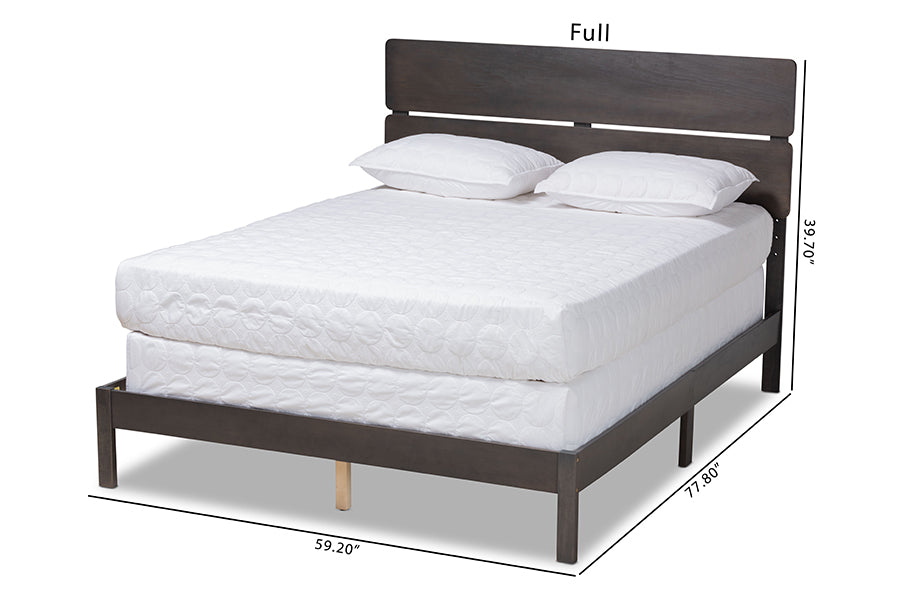 Baxton Studio Anthony Modern and Contemporary Dark Grey Oak Finished Wood Full Size Panel Bed | Beds | Modishstore - 6