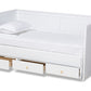 baxton studio thomas classic and traditional white finished wood expandable twin size to king size daybed with storage drawers | Modish Furniture Store-3