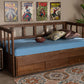 Baxton Studio Kendra Modern and Contemporary Walnut Brown Finished Expandable Twin Size to King Size Daybed with Storage Drawers | Modishstore | Beds