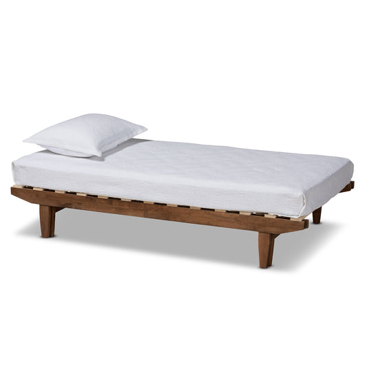 Baxton Studio Hiro Modern and Contemporary Walnut Finished Wood Expandable Twin Size to King Size Bed Frame | Beds | Modishstore