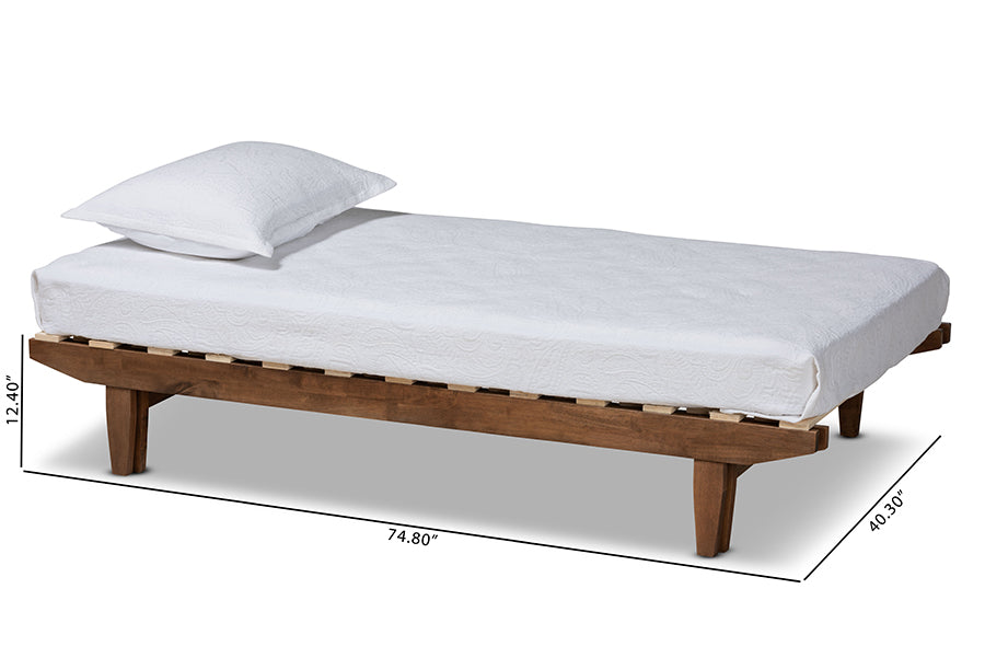 Baxton Studio Hiro Modern and Contemporary Walnut Finished Wood Expandable Twin Size to King Size Bed Frame | Beds | Modishstore - 6