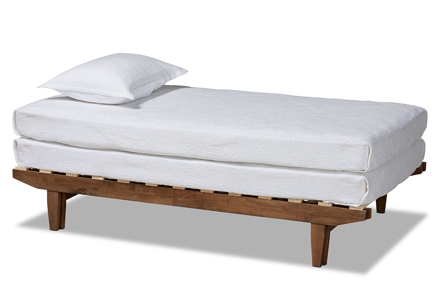Baxton Studio Hiro Modern and Contemporary Walnut Finished Wood Expandable Twin Size to King Size Bed Frame | Beds | Modishstore - 5