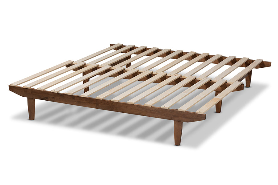 Baxton Studio Hiro Modern and Contemporary Walnut Finished Wood Expandable Twin Size to King Size Bed Frame | Beds | Modishstore - 7
