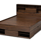 Baxton Studio Tristan Modern and Contemporary Walnut Brown Finished Wood 1-Drawer Queen Size Platform Storage Bed with Shelves | Beds | Modishstore - 3