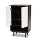 baxton studio meike mid century modern two tone walnut brown and white finished wood 2 door shoe cabinet | Modish Furniture Store-3