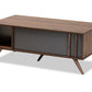 baxton studio naoki modern and contemporary two tone grey and walnut finished wood 1 drawer coffee table | Modish Furniture Store-2