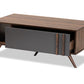 baxton studio naoki modern and contemporary two tone grey and walnut finished wood 1 drawer coffee table | Modish Furniture Store-3