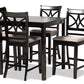 baxton studio chandler modern and contemporary sand fabric upholstered and espresso brown finished wood 5 piece counter height pub dining set | Modish Furniture Store-2