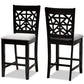 Baxton Studio Devon Modern and Contemporary Grey Fabric Upholstered and Espresso Brown Finished Wood 2-Piece Counter Height Pub Chair Set | Modishstore | Dining Chairs - 4
