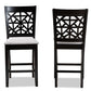 Baxton Studio Devon Modern and Contemporary Grey Fabric Upholstered and Espresso Brown Finished Wood 2-Piece Counter Height Pub Chair Set | Modishstore | Dining Chairs - 3