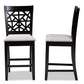 Baxton Studio Devon Modern and Contemporary Grey Fabric Upholstered and Espresso Brown Finished Wood 2-Piece Counter Height Pub Chair Set | Modishstore | Dining Chairs - 2