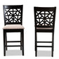 Baxton Studio Devon Modern and Contemporary Sand Fabric Upholstered and Espresso Brown Finished Wood 2-Piece Counter Height Pub Chair Set | Modishstore | Dining Chairs - 3