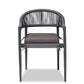 Baxton Studio Wendell Modern and Contemporary Grey Finished Rope and Metal Outdoor Dining Chair | Modishstore | Dining Chairs - 3