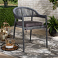 Baxton Studio Wendell Modern and Contemporary Grey Finished Rope and Metal Outdoor Dining Chair | Modishstore | Dining Chairs