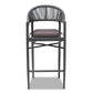 baxton studio wendell modern and contemporary grey finished rope and metal outdoor bar stool | Modish Furniture Store-3