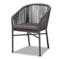 Baxton Studio Marcus Modern and Contemporary Grey Finished Rope and Metal Outdoor Dining Chair | Modishstore | Dining Chairs - 2