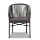 Baxton Studio Marcus Modern and Contemporary Grey Finished Rope and Metal Outdoor Dining Chair | Modishstore | Dining Chairs - 4