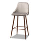 baxton studio walter mid century contemporary grey velvet fabric upholstered and walnut finished 4 piece bar stool set | Modish Furniture Store-3