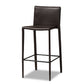 baxton studio malcom modern and contemporary brown faux leather upholstered 4 piece bar stool | Modish Furniture Store-3