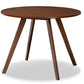 baxton studio alana mid century modern transitional walnut brown finished round wood dining table | Modish Furniture Store-2