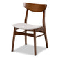 Baxton Studio Parlin Mid-Century Modern Transitional Light Grey Fabric Upholstered and Walnut Brown Finished Wood 4-Piece Dining Chair Set | Modishstore | Dining Chairs - 3