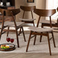 Baxton Studio Danica Mid-Century Modern Transitional Light Beige Fabric Upholstered and Walnut Brown Finished Wood 4-Piece Dining Chair Set | Modishstore | Dining Chairs