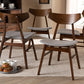 Baxton Studio Danica Mid-Century Modern Transitional Light Grey Fabric Upholstered and Walnut Brown Finished Wood 4-Piece Dining Chair Set | Modishstore | Dining Chairs