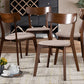 Baxton Studio Iora Mid-Century Modern Transitional Light Beige Fabric Upholstered and Walnut Brown Finished Wood 4-Piece Dining Chair Set | Modishstore | Dining Chairs