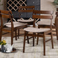 Baxton Studio Devlin Mid-Century Modern Transitional Light Beige Fabric Upholstered and Walnut Brown Finished Wood 4-Piece Dining Chair Set | Modishstore | Dining Chairs