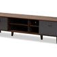 baxton studio moina mid century modern two tone walnut brown and grey finished wood tv stand | Modish Furniture Store-2