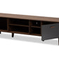 baxton studio moina mid century modern two tone walnut brown and grey finished wood tv stand | Modish Furniture Store-3