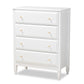 baxton studio naomi classic and transitional white finished wood 4 drawer bedroom chest | Modish Furniture Store-2