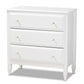 baxton studio naomi classic and transitional white finished wood 3 drawer bedroom chest | Modish Furniture Store-2
