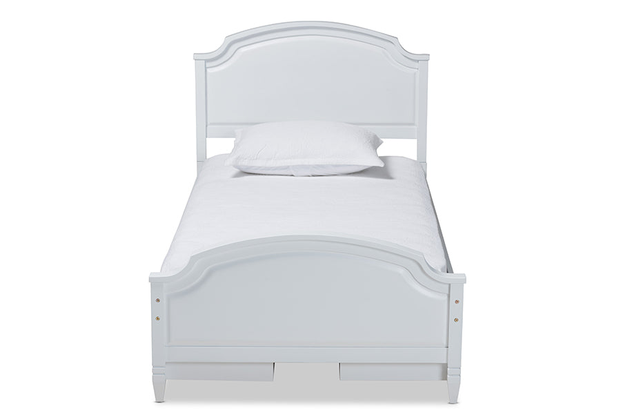 baxton studio elise classic and traditional transitional white finished wood twin size storage platform bed | Modish Furniture Store-3