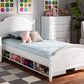 Baxton Studio Elise Classic and Traditional Transitional White Finished Wood Twin Size Storage Platform Bed | Modishstore | Beds