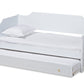 baxton studio alya classic traditional farmhouse white finished wood full size daybed with roll out trundle bed | Modish Furniture Store-3