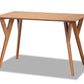 baxton studio sahar mid century modern transitional walnut brown finished wood dining table | Modish Furniture Store-2