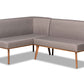 baxton studio odessa mid century modern grey fabric upholstered and walnut brown finished 2 piece wood dining nook banquette set | Modish Furniture Store-2